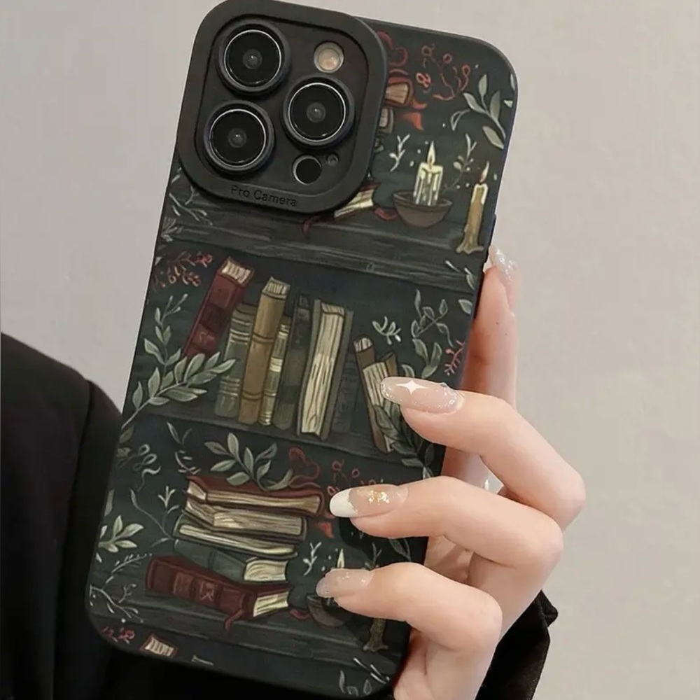 New IPhone 16 Pro Stylish Black Book-Themed Silicon Phone Case